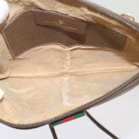 GUCCI GG Canvas Web Sherry Line Shoulder Bag Red Beige 904 02 047 Auth yk10868 - Picture 10 of 16